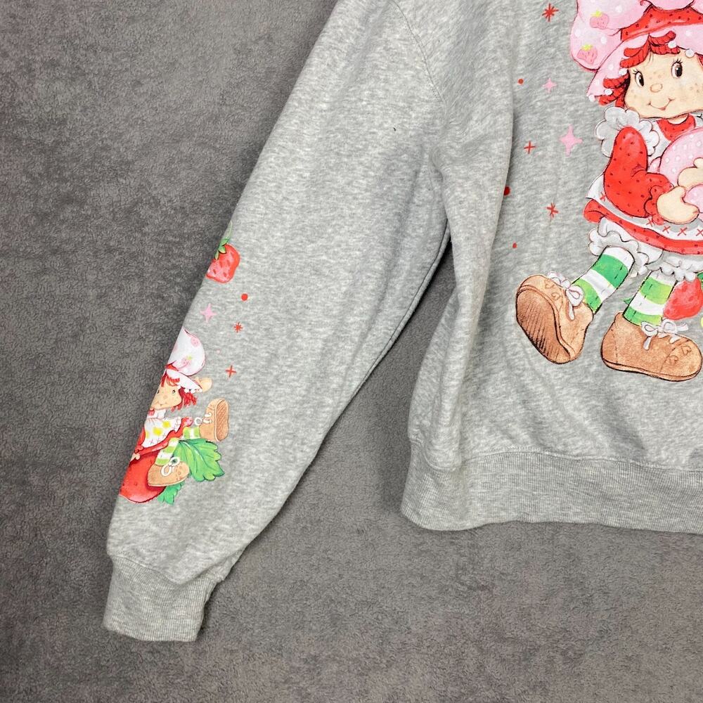 Strawberry Shortcake Hoodie Women Large Gray Graphic Full Zip Long Sleeve Active - Picture 10 of 16